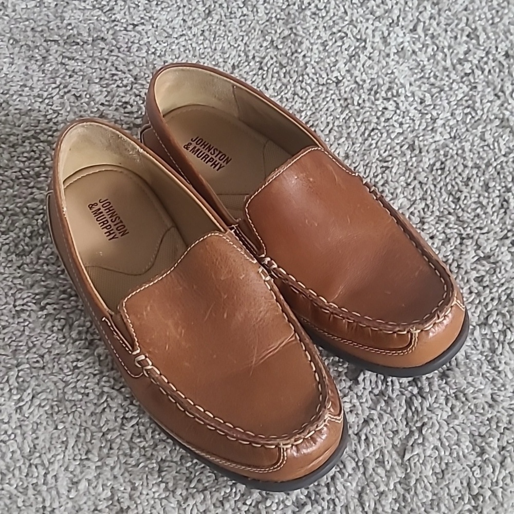 GUC Johnston & Murphy Lochlan Venetian Leather Loafers Youth Boy 6M - Picture 2 of 8